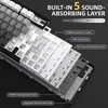 AJAZZ žaidimų mechaninė klaviatūra X85, 75%, bevielė, RGB, PBT, Baltas Jade jungikliai
