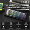 AJAZZ žaidimų mechaninė klaviatūra X85, 75%, bevielė, RGB, PBT, Baltas Jade jungikliai
