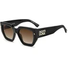 Akiniai DSQUARED2 D2-0031-S-2M2. Akiniai przeciwsłoneczne, Kolor juoda. Unisex.