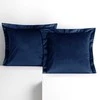 Aksominiai pagalvių užvalkalai 45 × 45 cm, indigo, 2 vnt.