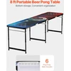 VEVOR Nešiojamas 2,4 m beer pong stalas su LED
