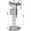 Alca plast A160P-3/8", šoninio pripildymo mechanizmas ALCADRAIN 3/8" RĖMUI