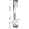 Alca plast A18-1/2", apatinio pripildymo mechanizmas ALCADRAIN, 1/2", metaliniu sriegiu