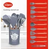 Alpina - Set of silicone kitchen utensils with a stand, 12 pieces