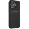Mercedes AMG AMHCP13LOSDBK Apple iPhone 13 Pro / 13 6.1″ juodos spalvos kietas dėklas with Leather Curved Lines
