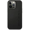 Mercedes AMG AMHCP14LDOLBK Apple iPhone 14 Pro 6.1″ juodos spalvos kietas dėklas with Leather Hot Stamped design
