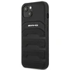 Mercedes AMG AMHCP14MGSEBK Apple iPhone 14 Plus / 15 Plus 6.7″ juodos spalvos kietas dėklas with Leather Debossed Lines