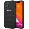 Mercedes AMG AMHCP14MGSEBK Apple iPhone 14 Plus / 15 Plus 6.7″ juodos spalvos kietas dėklas with Leather Debossed Lines