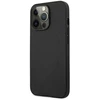 Mercedes AMG AMHCP13LDOLBK Apple iPhone 13 Pro / 13 6,1″ juodos spalvos kietas dėklas Leather Hot Stamped