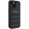 Mercedes AMG AMHCP15MGSEBK Apple iPhone 15 Plus / 14 Plus 6.7″ juodos spalvos kietas dėklas with Leather Debossed Lines