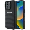 Mercedes AMG Leather Debossed Lines dėklas telefonui juodos spalvos Logo Apple iPhone 16 Pro Max Case - dėklas telefonui juodos spalvos