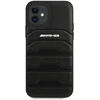 Mercedes AMG AMHCP12SGSEBK Apple iPhone 12 mini 5,4″ juodos spalvos kietas dėklas Leather Debossed Lines