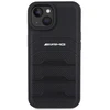 Mercedes AMG AMHCP15MGSEBK Apple iPhone 15 Plus / 14 Plus 6.7″ juodos spalvos kietas dėklas with Leather Debossed Lines