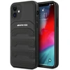 Mercedes AMG AMHCP12SGSEBK Apple iPhone 12 mini 5,4″ juodos spalvos kietas dėklas Leather Debossed Lines