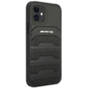 Mercedes AMG AMHCP12SGSEBK Apple iPhone 12 mini 5,4″ juodos spalvos kietas dėklas Leather Debossed Lines