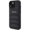 Mercedes AMG AMHCP15MGSEBK Apple iPhone 15 Plus / 14 Plus 6.7″ juodos spalvos kietas dėklas with Leather Debossed Lines