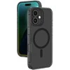 Apsauginis juodas iPhone 16 dėklas su magnetiniu žiedu AmazingThing