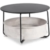 Apvalus kavos staliukas 75 cm, juodas MDF / metalas
