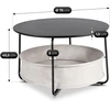 Apvalus kavos staliukas 75 cm, juodas MDF / metalas