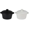Alpina - Ceramic ovenproof dish with lid, round, 13x10 cm, 210 ml (baltas)