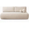 ARVETO kreminės spalvos šenilinė moderni sofa su miegojimo funkcija