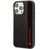 Audi Carbon Fiber Stripe Apple iPhone 14 Pro 6.1″ juodos spalvos kietas dėklas AUS-TPUPCIP14P-R8/D1-BK