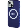Audi IML Big Logo MagSafe Dėklas Apple iPhone 15 / 14 / 13 6.1″ mėlynos spalvos hardcase AU-IMLMIP15-Q5/D
