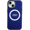 Audi IML Big Logo MagSafe Dėklas Apple iPhone 15 / 14 / 13 6.1″ mėlynos spalvos hardcase AU-IMLMIP15-Q5/D