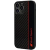 Audi Carbon Fiber Stripe Apple iPhone 13 Pro / 13 6.1″ juodos spalvos kietas dėklas AUS-TPUPCIP13 P-R8/D1-BK