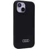 Audi Silicone Dėklas Apple iPhone 15 Plus / 14 Plus 6.7″ juodos spalvos kietas dėklas AU-LSRIP15M-Q3/D1-BK