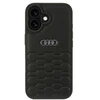 Audi Synthetic Leather Apple iPhone 16 6.1″ juodos spalvos kietas dėklas AU-TPUPCIP16-GT/D2-BK
