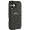 Audi Synthetic Leather Apple iPhone 16 6.1″ juodos spalvos kietas dėklas AU-TPUPCIP16-GT/D2-BK