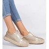 Auksinės moteriškos espadrilės su blizgučiais