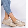 Auksinės moteriškos espadrilės su blizgučiais