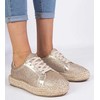 Auksinės moteriškos espadrilės su blizgučiais