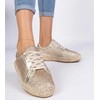 Auksinės moteriškos espadrilės su blizgučiais