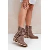 auliniai batai su kulnu Brown Zazoo 3444/2