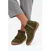 Aulinukai moterims žalsvi suvarstomi eko oda