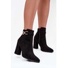 Aulinukai moteriški juodi zomšiniai su sagtimi
