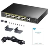 „Cudy GS1026PS2“ nevaldomas „Gigabit Ethernet“ (10/100/1000) komutatorius su PoE palaikymu, juodas