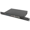Ausinės LANBERG 19" stelažinis komutatorius, 16 x 100 Mb/s PoE+/2 x kombinuoti Gigabit, 150W, nevaldomas RSFE-16P-2C-150