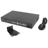 Ausinės LANBERG 19" stelažinis komutatorius, 16 x 100 Mb/s PoE+/2 x kombinuoti Gigabit, 150W, nevaldomas RSFE-16P-2C-150