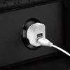 Įkroviklis automobilinis Dudao R7 (2xUSB; 2.4A) + 3in1 laidas lightning+micro+type-C baltas