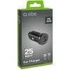 SBS TECRPD25W automobilinis įkroviklis 25W USB-A USB-C su Power Delivery – juodos spalvos