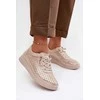 Ażurowi odiniai moteriški loafers Vinceza 79603 auksinės spalvos