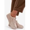 Ażurowi odiniai moteriški loafers Vinceza 79603 auksinės spalvos