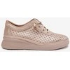 Ażurowi odiniai moteriški loafers Vinceza 79603 auksinės spalvos