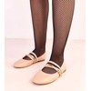 Balerinos smėlio spalvos su dekoratyvinėmis juostelėmis Vika