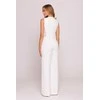 Balta moteriška elegantiška jumpsuit su nėriniais