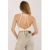 Balta rumbuota crop top palaidinė Sublevel